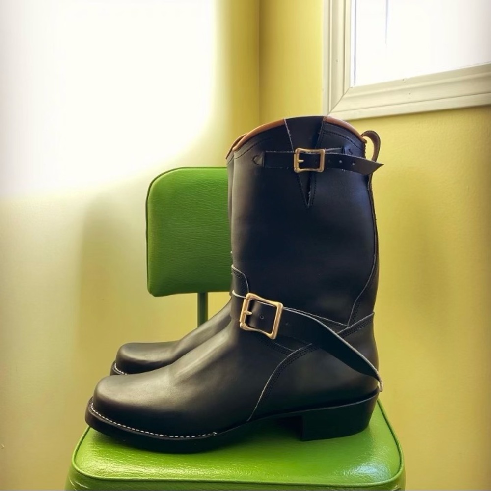 Handmade Leather Engineer Boots - Picture 6 of 9
